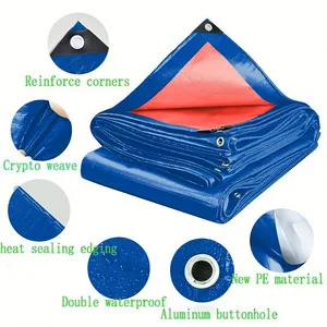 Tear UV resistant Outdoor Tarpaulin Eye Loops Reinforced Edges Roofs Camping Courtyards