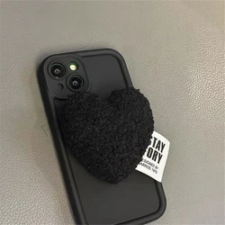 3D Plush Love Heart Soft Silicone Shockproof Phone Case Cover for Honor 30 Pro (4)