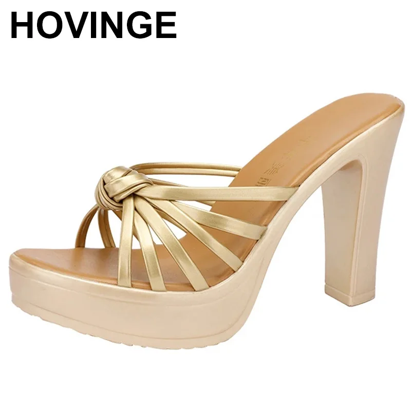 

Big Size 32-43 Open Head Bow Stripe Slides Women Shoes Sumer 2023 High Heels Slippers Ladies Office Beach Slippers
