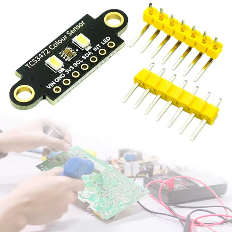 TCS34725 RGB 컬러 감지기 센서 모듈 컬러 센서 인식 모듈 Arduino STM32용 3.3V/5V RGB 컬러 센서