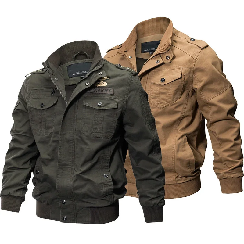 

Plus Size Military Bomber Jacket Men Spring Autumn Casual Multi-pocket Pilot Jackets Male Army Cargo Flight Mens M-6XL