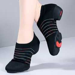 Women's Latin Dance Shoes for Adults, Breathable Knit Outdoor Ballroom Dancing Shoes for Ladies