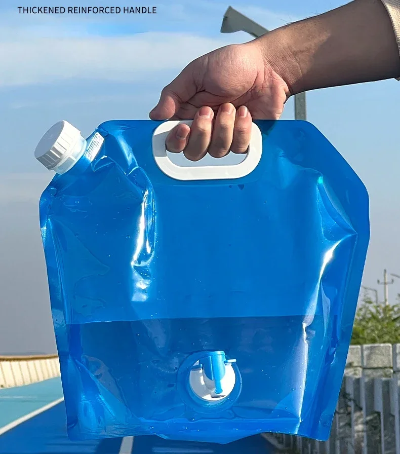 5/10L Camping Water Bag Portable Folding Water Bucket Large Container Outdoor Travel Collapsible Pouch Can Camping Supplie