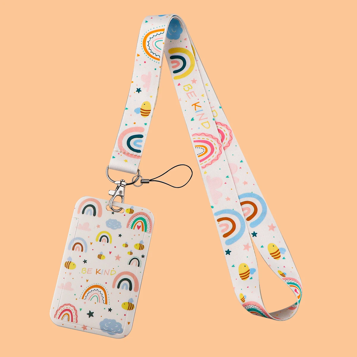 Colorful Rainbow Clouds Neck Straps Lanyards for Keys ID Card Passport Gym Cellphone USB Badge Holder DIY Hanging Rope santa claus cartoon lanyard keychain lanyards for keys badge id mobile phone rope neck straps accessories christmas gift