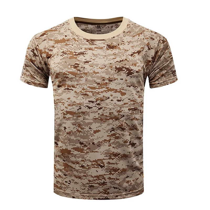 Sport T Shirt Men Tactical T-shirt Summer Camouflage Quick Dry Short Sleeve O Neck T Shirt