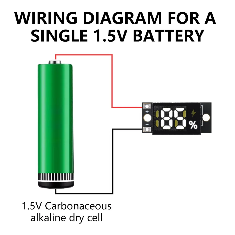 A/AA/AAA 1.5V 3V 건전지용 미니 배터리 잔량 표시 모듈 정확한 백분율 표시 모듈 저전력 배터리