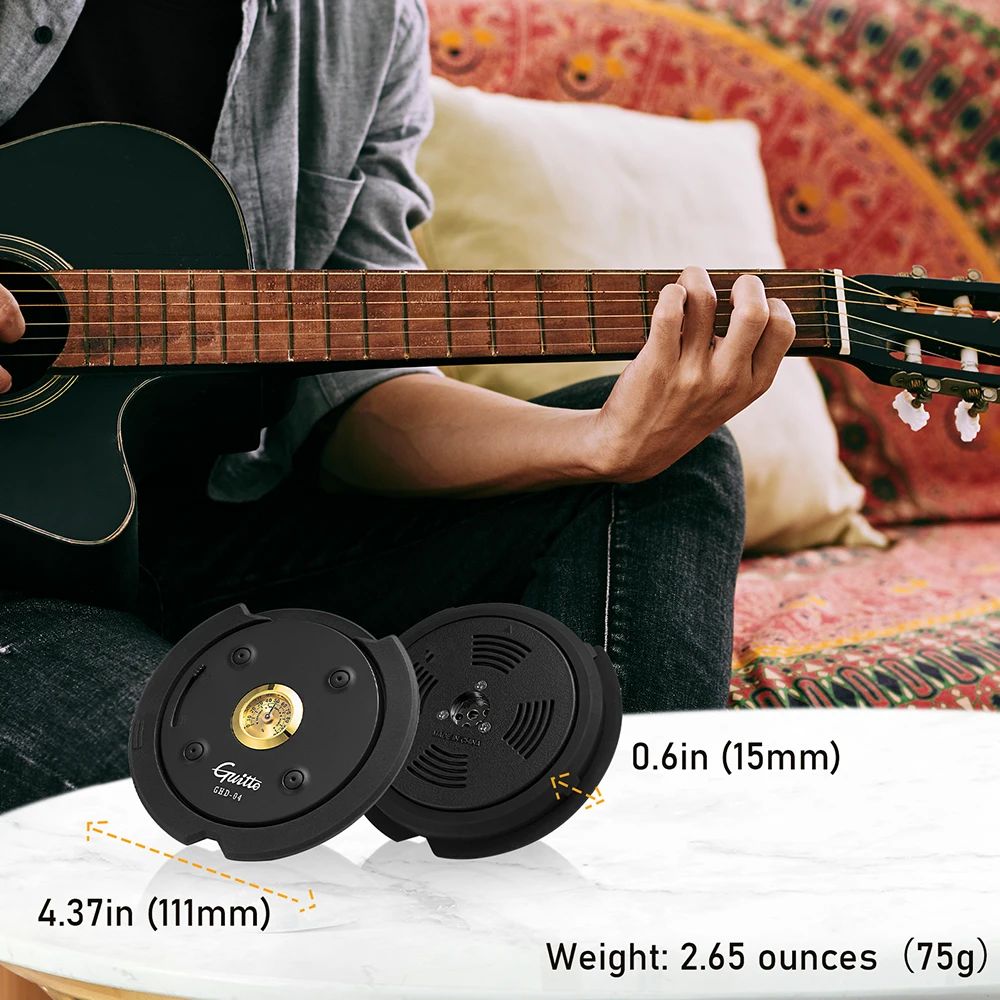 Guitar Humidifier Real Time Humidity Meter Anti-whistling Guitar Protection Acoustic Soundhole Cover