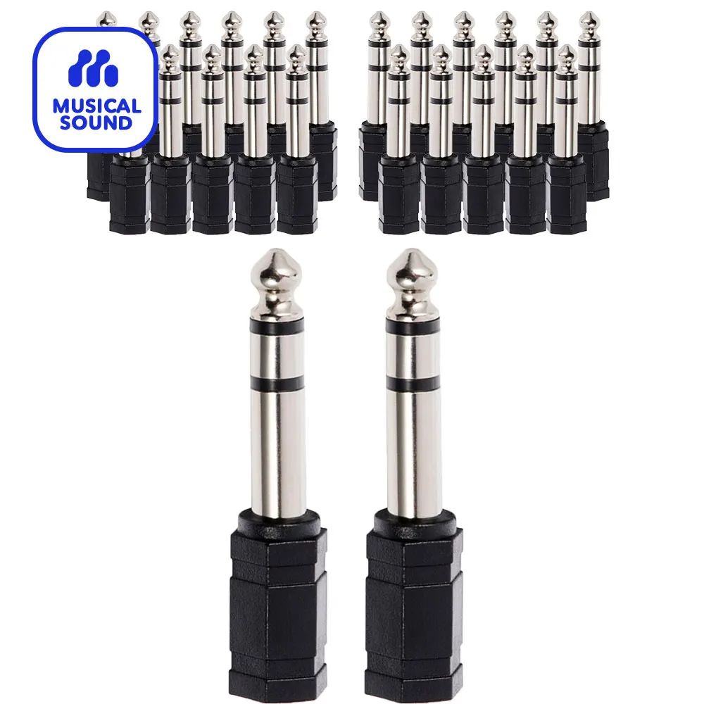 VROUWELIJKE 3.5mm STEREO JACK NAAR MANNELIJKE 6.35mm STEREO