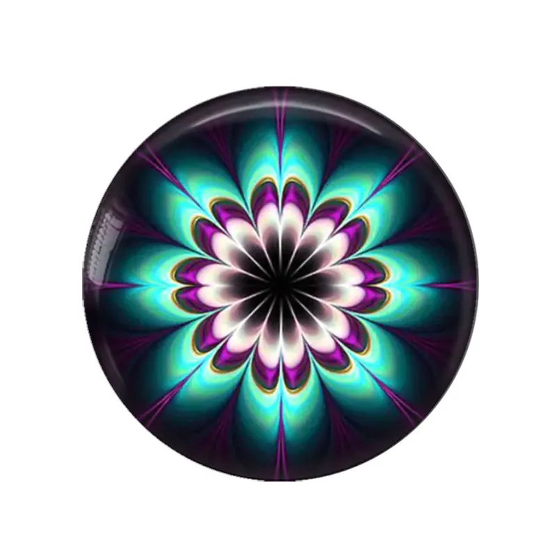 패션 만다라 사랑 폴란드 Flok Art Paintings 12mm/18mm/20mm/25mm 라운드 사진 유리 카보 숑 데모 플랫 백 결과 만들기