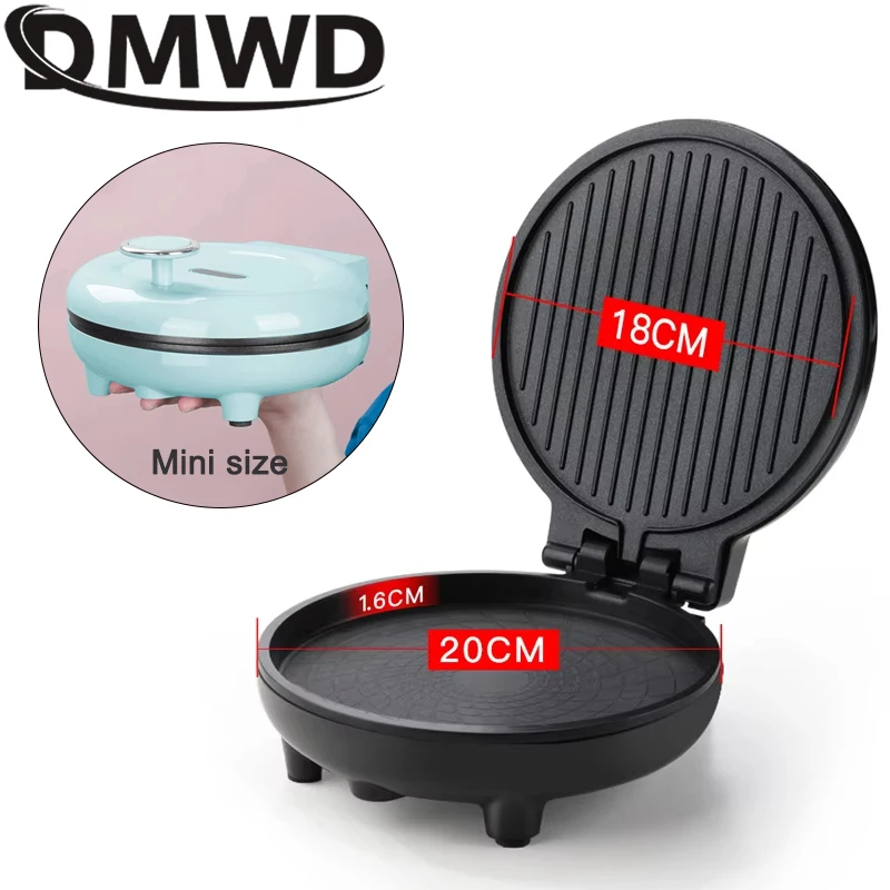DMWD Electric Baking Pan Double-sided Heating Crepe Maker Skillet Pancake Baking Machine Non Stick Grill Pie Pizza Griddle 20cm 3