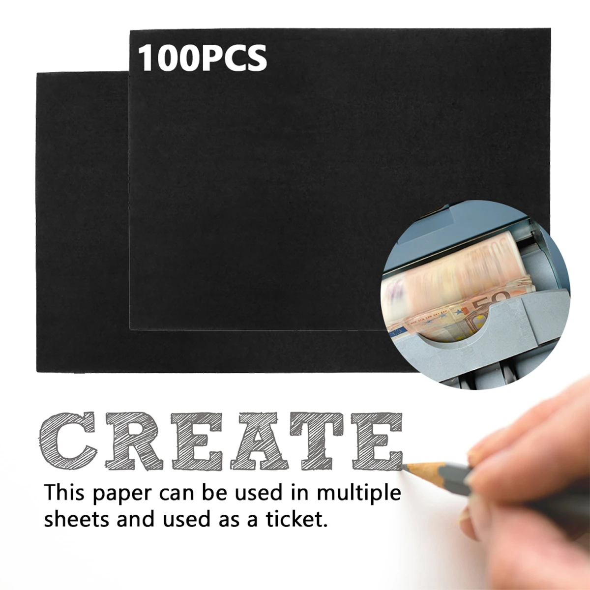 A4 Carbon Paper for Tracing Drawing 100 Sheets Copy Duplicate Typewriter Receipt Duplicate Book for Painting Creativity Design - 3
