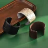 Vintage Cowhide Open Wide Edge Bracelet New Fashionable High-end Snake Patterned Leather Fashion Jewelry Party Bangle Women 2