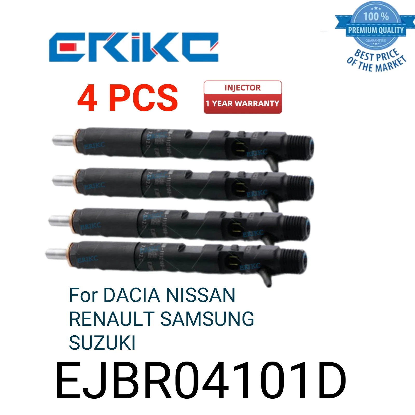 

Топливные форсунки EJBR04101D, 4 шт., EJBR 041, EJBR 041, 5000 RENAULT 82 00 553, подходит для DACIA, NISSAN, RENAULT, SAMSUNG, SUZUKI
