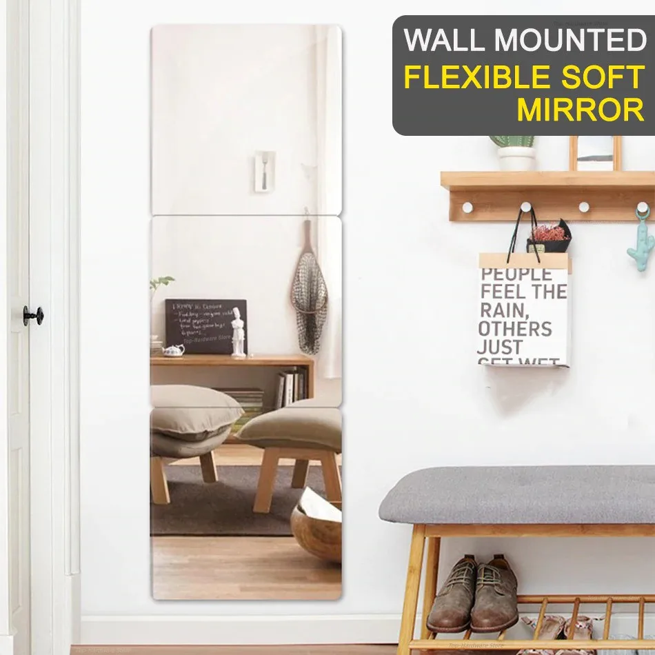 Upgrade: 0.2mm thickness-15x15cm as Mirror within 50cm Tiles Wall Sticker  Square Self Adhesive Stick On DIY Home Decor wholesale - AliExpress