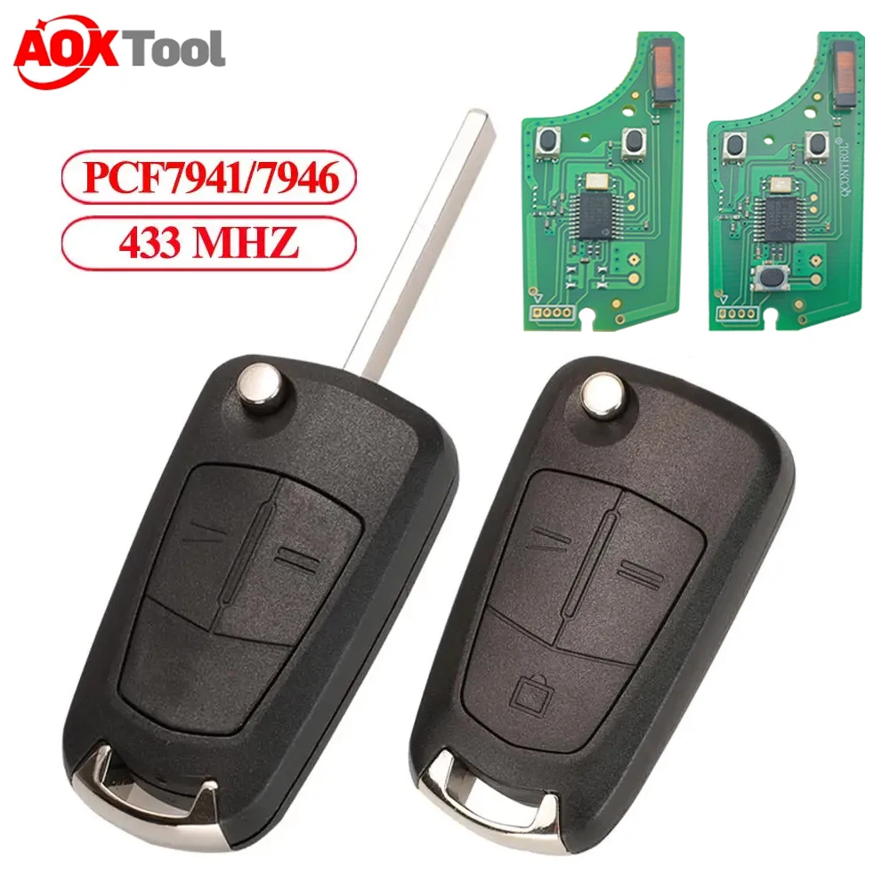 

Remote Car Key 433MHZ PCF7941/7946 For Opel/Vauxhall Astra H 2004-2009 Zafira B 2005-2013 Corsa D Vectra C 2/3