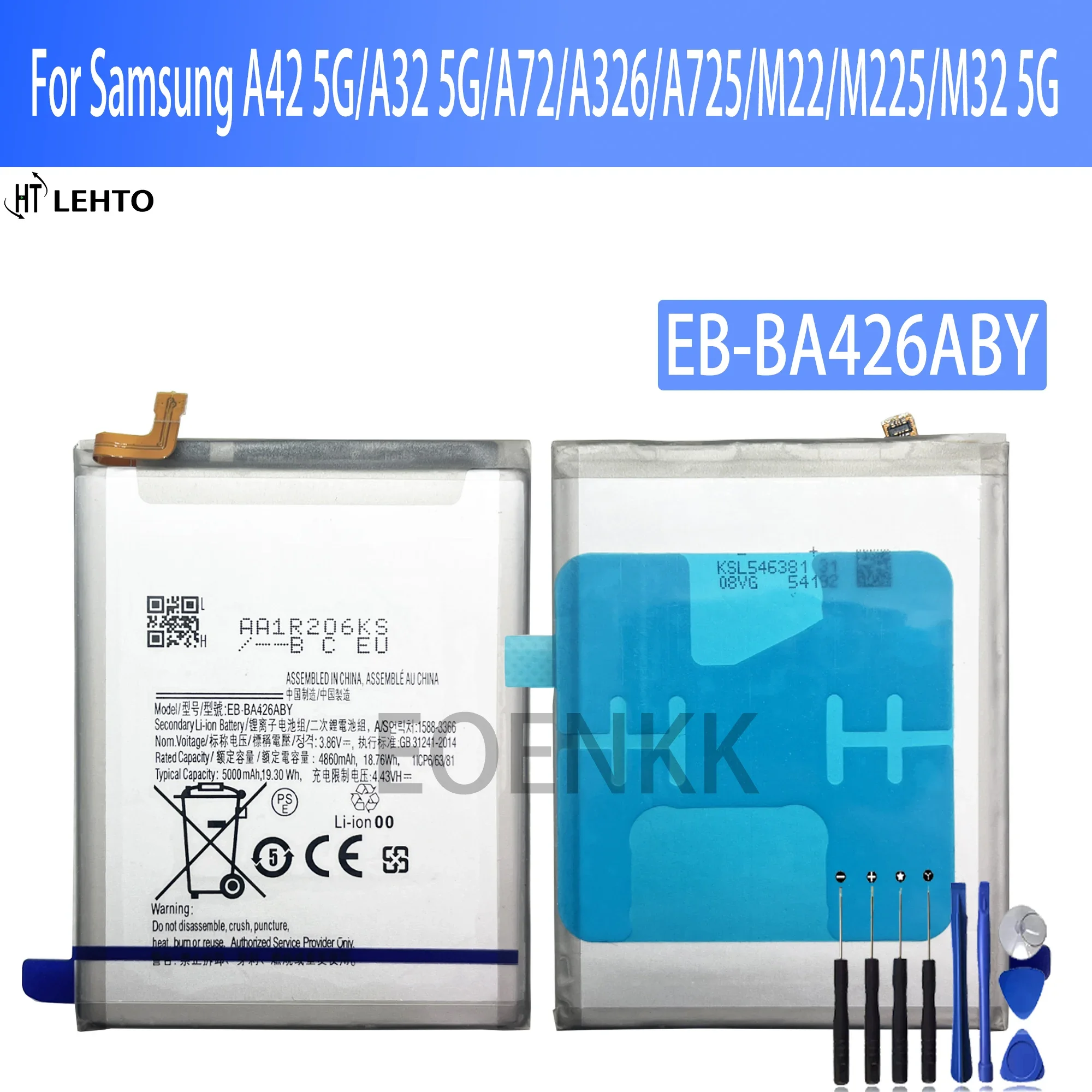 

100% high capacity EB-BA426ABY Battery For Samsung A42 5G/ A32 5G/ A72（4G/5G) Phone Replacement Bateria