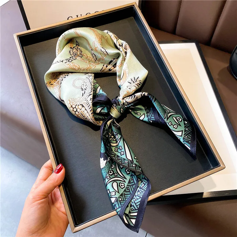 

100% Real Silk Scarf Square 70*70cm Women Foulard Bandana Scarves Female Soft Satin Scarfs Hair Hijab Ties Bag Patchwork Print