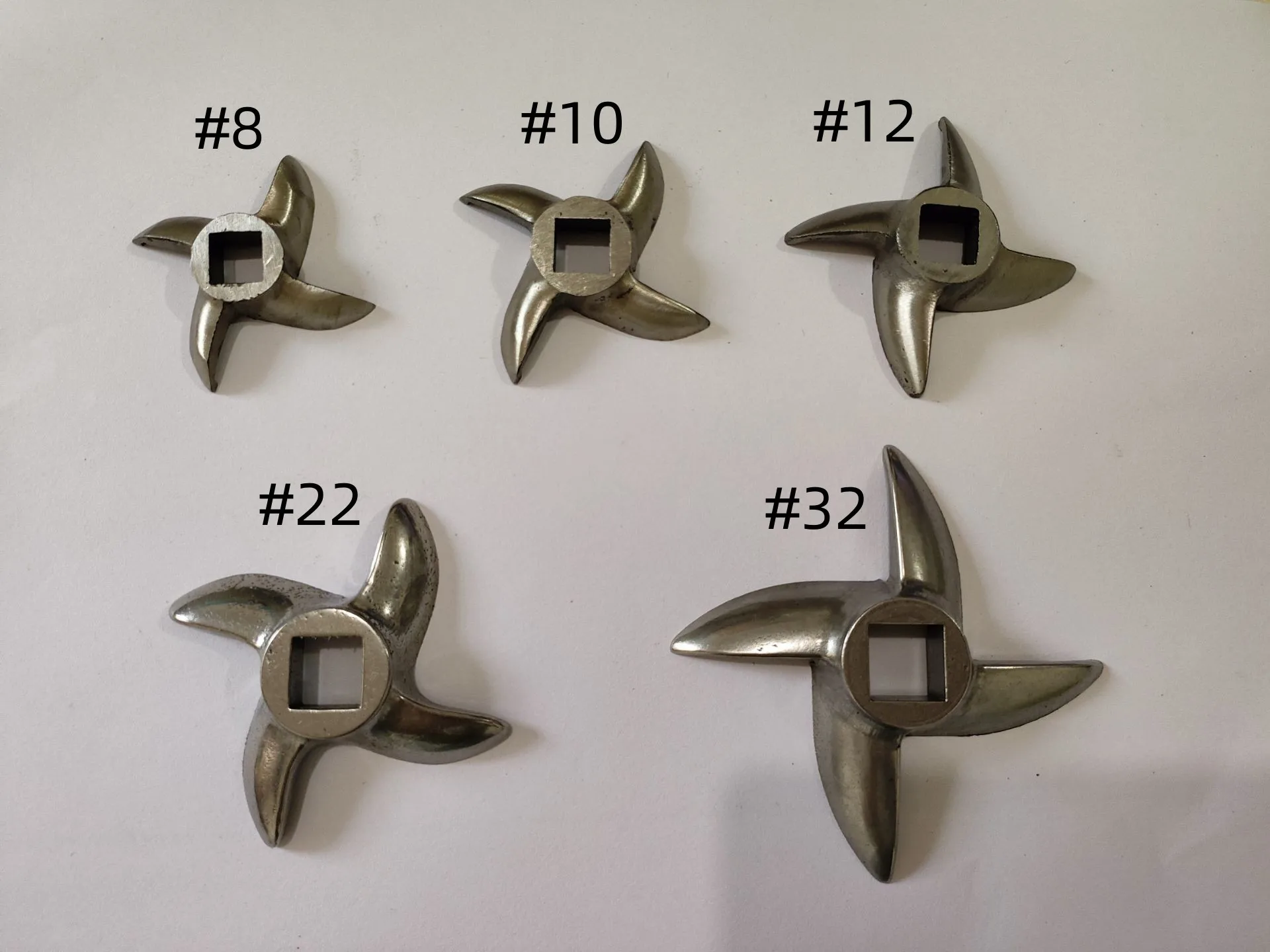 1pc 8# 10# 12# 22# 32# Meat Grinder Blade Cross Knife Mincer Replacement Spare Part Silver Steel