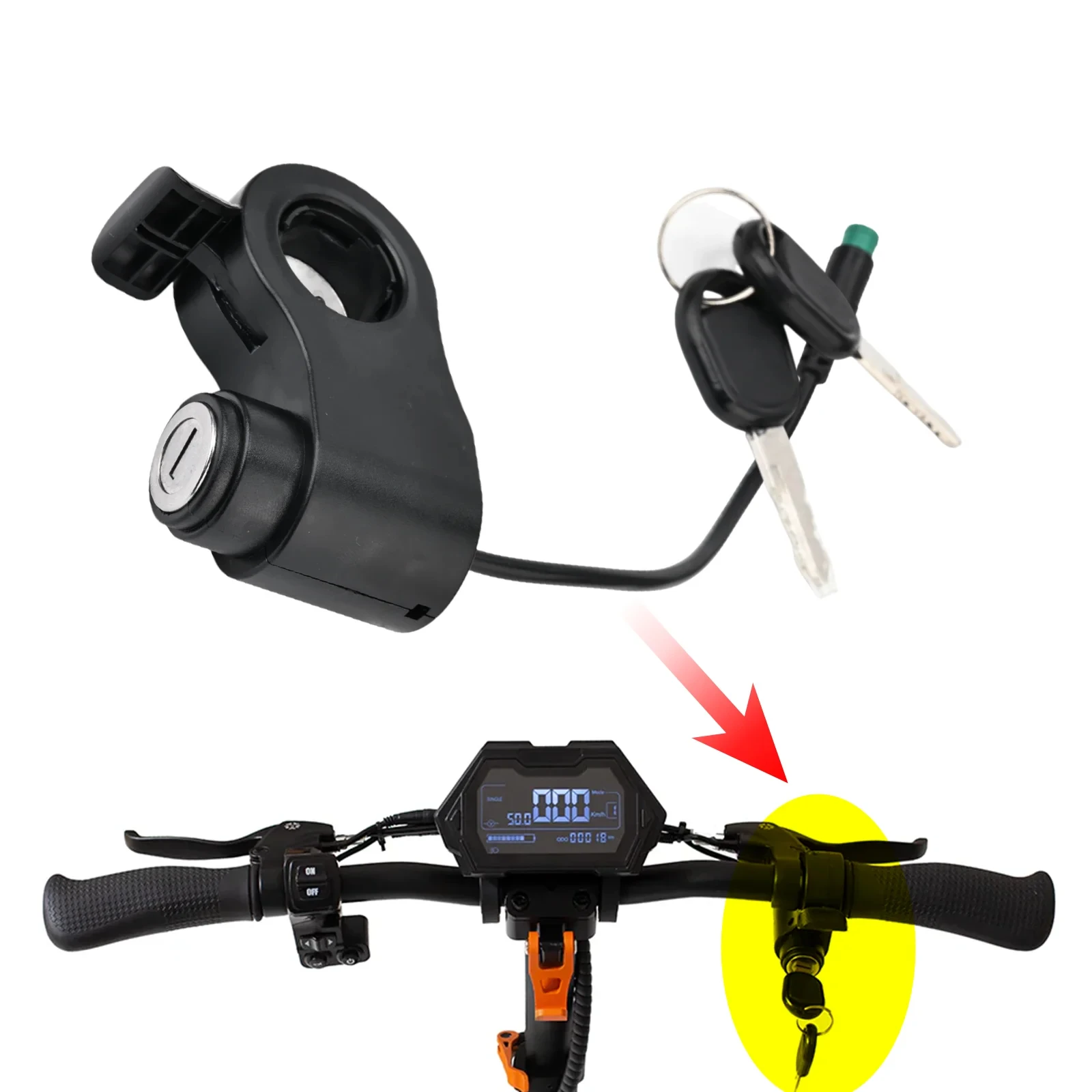 Switch Throttle For Kukirin G2 Max / G2 Pro Electric Scooter Speed Accelerator 5pin Cable With Key Lock Parts