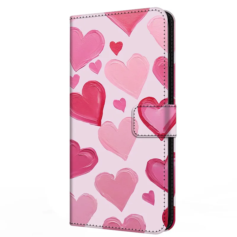 Magnetic Pink Leather Wallet Case - Book Style Flip Cover