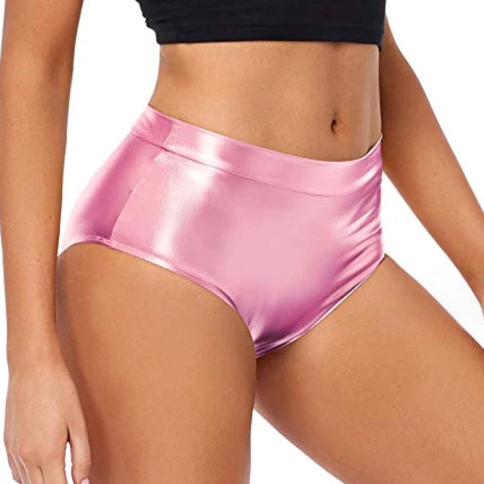 Bragas brillantes para mujer, pantalones calientes, ropa de discoteca de baile en barra, botín metálico, pantalones cortos para Club de gimnasia, pantalones cortos para fiesta rave de fiesta musical