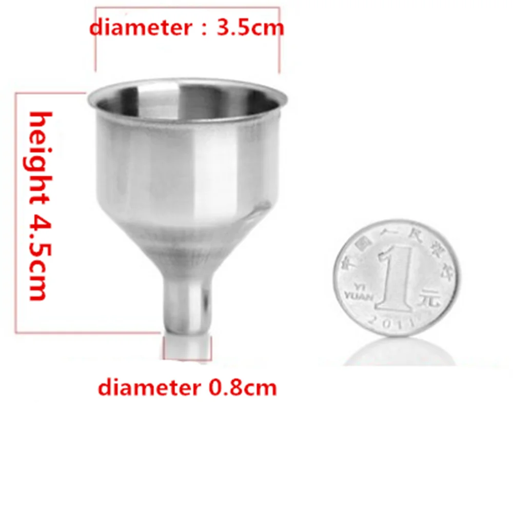 2pcs /lot Mini Stainless Steel Funnel For All Kinds Of Hip Flasks Filling Cooking Lab Home Kitchen Supplies 3.5x4.5x0.8cm