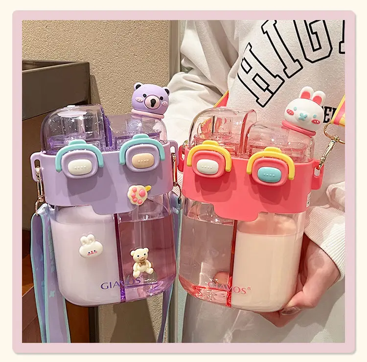 Kawaii Large Capacity Doubled Sided Animal Bottle