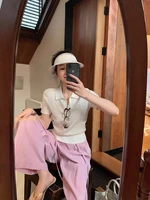 2024 Women's Summer T-shirt Fashion Top Elegant Short Sleeve Classic Fried Dough Twists POLO Collar College Fashion Top - Image 6