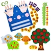 Kids Montessori Toys Felt Finger Number Math Toys Children Learn Hands-on Math Toy Apple Tree Carrot Digital Teaching Aids DDJ 1