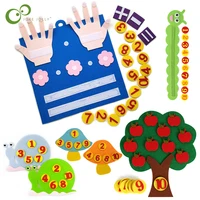 Kids Montessori Toys Felt Finger Number Math Toys Children Learn Hands-on Math Toy Apple Tree Carrot Digital Teaching Aids DDJ 1