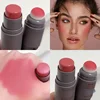 Double head Sponge Monochrome Powder Blusher Lip Cheek Dual-use Durable Matte Natural Rouge Natur Powder Blusher Stick Cosmetics 2