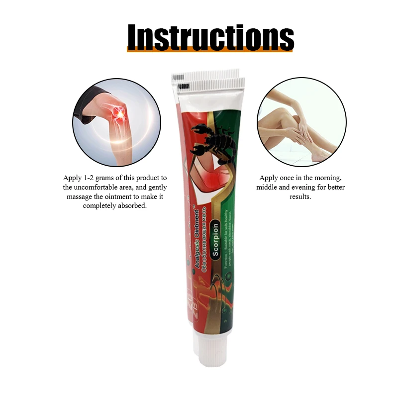 Snake Scorpion Venom Extract Analgesic Cream Pain Relief Muscle Ache Cervical Lumbar Spine Ciatica Pain Ointment 20G/PCS pain relief cream