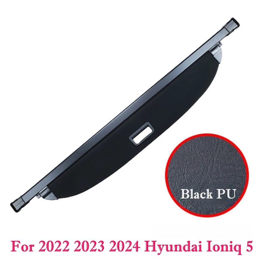 VeCarTech Retractable Rear Cargo Cover For Hyundai IONIQ 5 & IONIQ 5 N (2022-2025) - Black Privacy Shade, Waterproof Trunk Security Shield