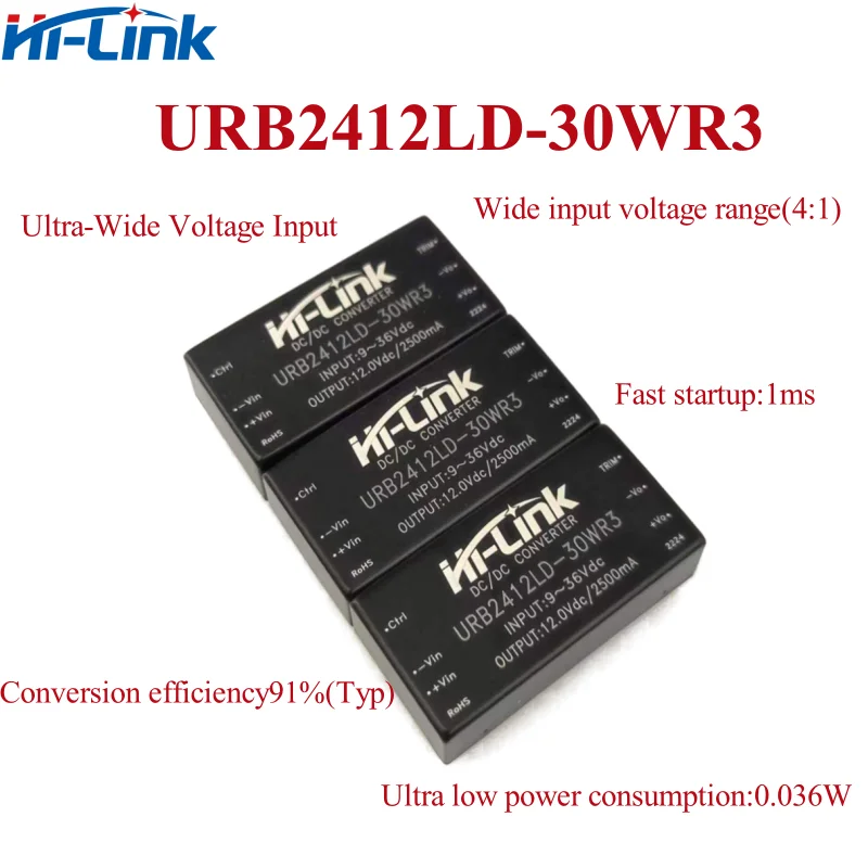 HiLink URB2415LD-30WR3 URB2405LD-30WR3 URB2424LD-30WR URB2412LD DCDC 30W Converter 24V to 3V 5V 12V 15V 24V Power Supply Module