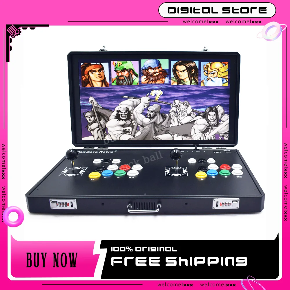 

H3 S812 Retro Double Rocker Folding Moonlight Portable Pandora Arcade Box Home Game 24-inch Fighting Game Machine Double Machine