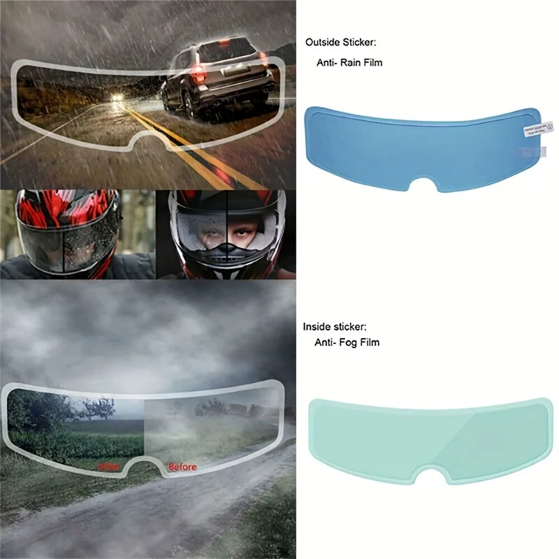 High Transparency Motorcycle Helmet Anti-Fog + Anti-Rain Film Sticker, Motorcycle Helmet Accessories, Motociclista Accesorios