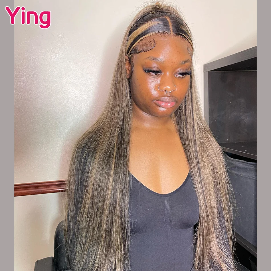 

Ying 13x6 Transparent Lace Front Wig Honey Blonde Highlight 200% Peruvian Bone Straight 13x4 Wear Go Wig Glueless PrePlucked