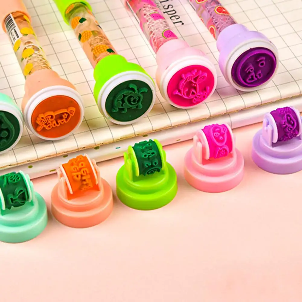 5 In 1 Children Cute Multifunctional Bubble Roller Seal Ballpoint Pen with  Light Funny Magic Pen Children's Stationery Girl - AliExpress