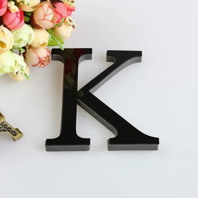 3D Acrylic Wall Ornaments Black Alphabet 39