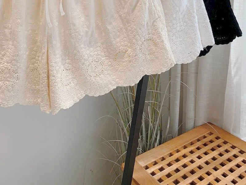 Solid Shorts for Women Summer Casual Straight Short Pants Embroidered Korean Style Elastic Waist Wide Leg Trousers Women Clothes