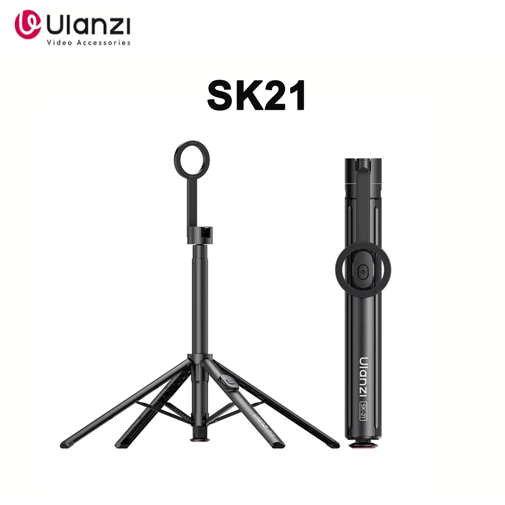 Original Ulanzi SK21 Magnetic Auto Open Tripod 8 Section Pole Extension For Phone Vlog Shooting Magnetic