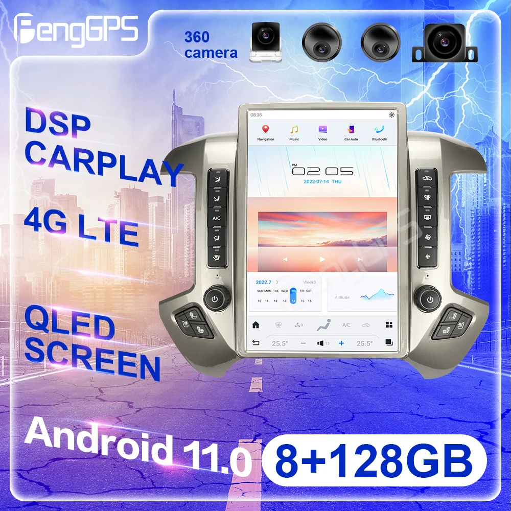 

8+128GB Android 11.0 Car Radio GPS FOR Chevrolet Silverado GMC SIERRA Navigation 2015-2019 Multimedia Player AutoRadio Head unit