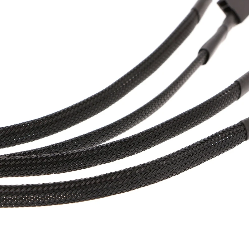 

1 to 4 3-Pin/4-Pin PWM Sleeved Fan Extension Adapter Cable to 4pin CPU Fan Cable