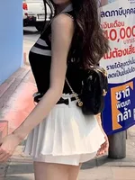 Slim Fit ort Sve T-irt with Collar Color Blo Design for Women Summer Faionable Top Korean Sle Commute Faion