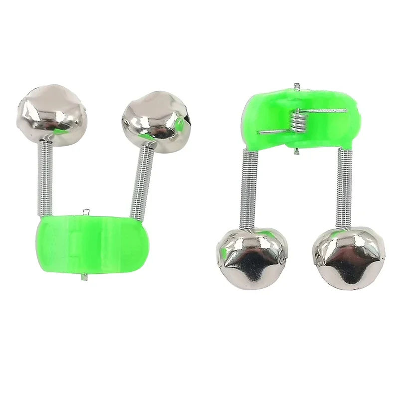 Fishing Bite Alarm OUTKIT 5pcs/lot Fishing Bite Alarms Fishing Rod Bell Rod Clamp Tip Clip Bells Ring Green ABS Accessory