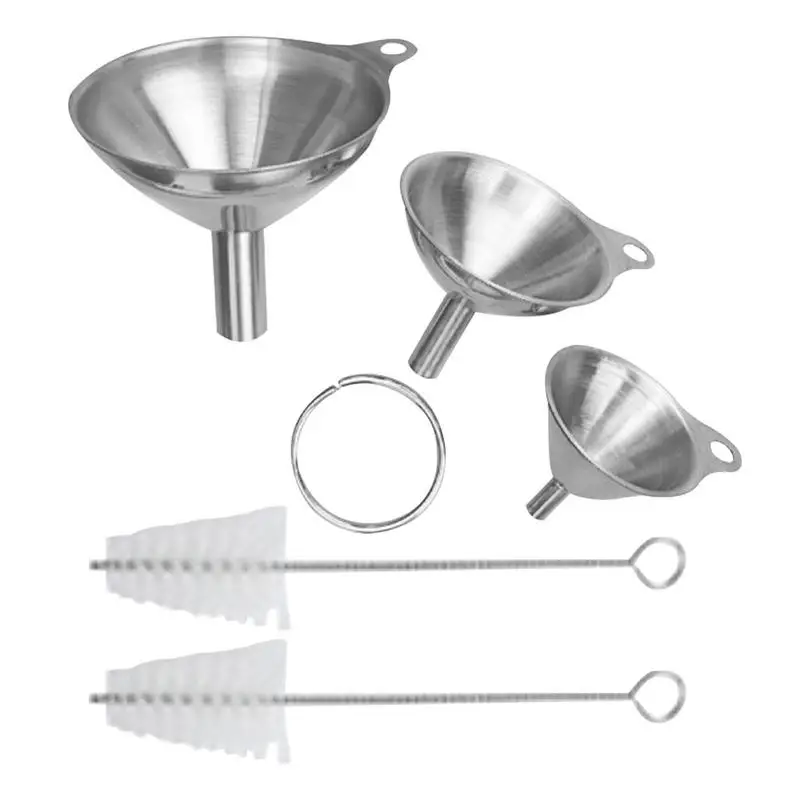 

Stainless Steel Kitchen Funnels Set Food Grade Metal Channel Filling Bottles Small Tube For Oil Spices Spout For Canning Tools