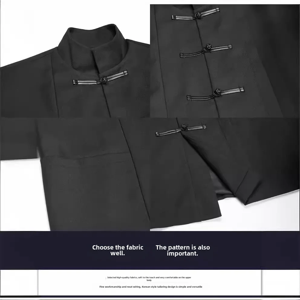 Men's Casual Suit Jacket Stand Collar Chinese Style Middle Eastern Fashion Trendy Business Attire
