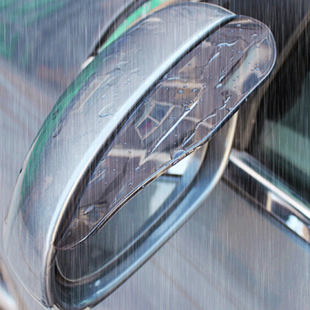 Universal Car Rear View Mirror Rain Cover Sun Visor Eyebrow Carbon Fiber Side View Mirror Rain Guard Auto Protection