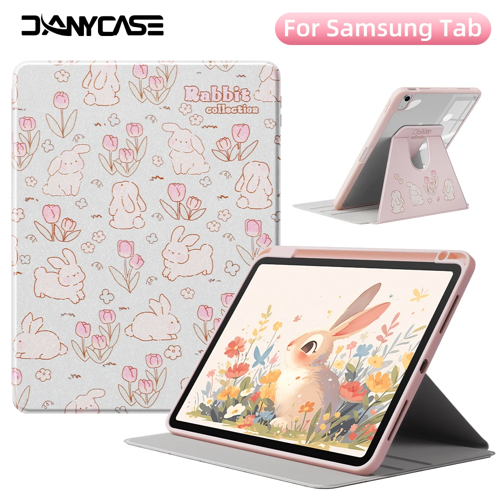 360-Degree Rotating Tablet Case with Auto Sleep/Wake and Pencil Holder