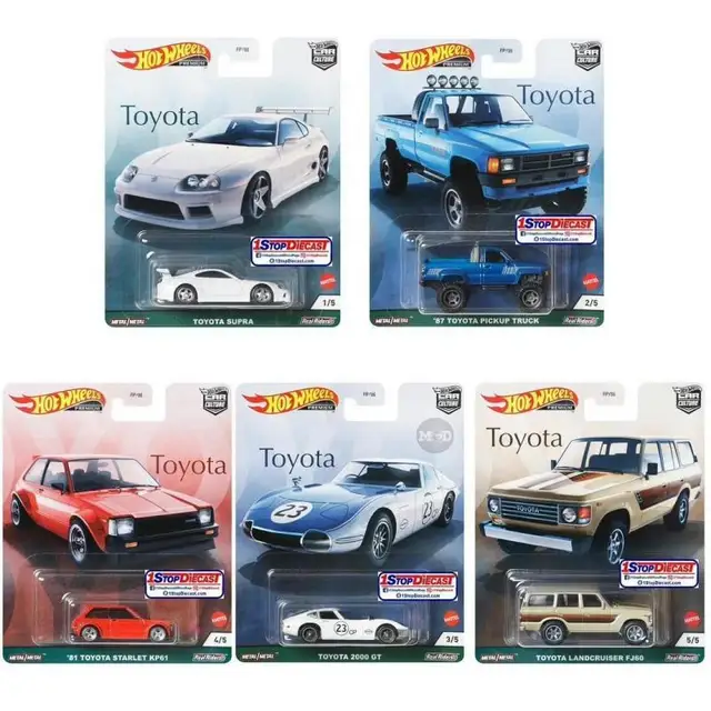 Hot Wheels Car Culture Circuit Legends Vehicles Toyota Supra 2000 GT Toyota Landcruiser FJ60 1:64 scale Alloy Car Toy FPY86 1